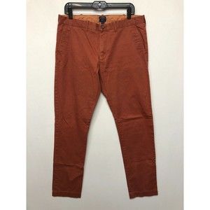 J Crew Men Driggs Cotton Flat Front Chino Pants Size 34X34 Taper Leg M110 -13